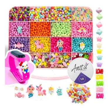 Imagem de Kit Para Fazer Pulseiras 5000 Peças Miçangas Infantil Brinde - Congrat