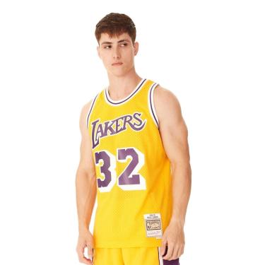 Imagem de Regata Mitchell & Ness Swingman Jersey Home Los Angeles Lakers Magic Johnson Masculino-...