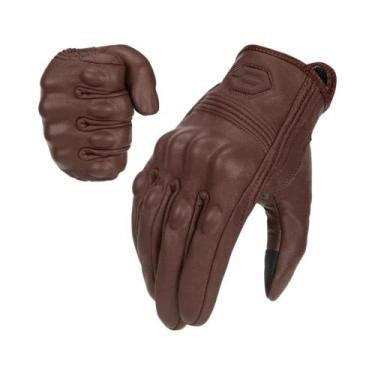Imagem de Luvas De Couro Para Motocicleta De Inverno Com Dedos Completos, À Prov