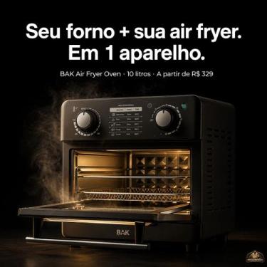 Imagem de Air Fryer Oven BAK 10L Forno Elétrico 2 em 1 Fritadeira 5 Funções, 220