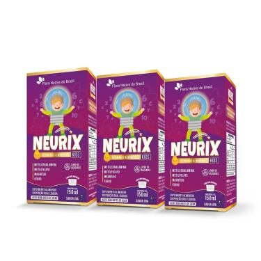 Imagem de Kit 3x Neurix - Metilcobalamina + Metilfolato + Magnésio + Ferro 150ml Flora Nativa-Uni...