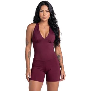 Imagem de Macaquinho Com Bojo Suplex Liso Vekyo Roupa Para Academia Treino Moda Fitness Feminina...