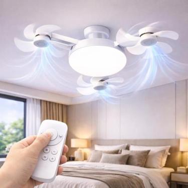 Imagem de Ventilador de Teto Com luz Led 3 Hélices Ventilador Elétrico Sem Fio E