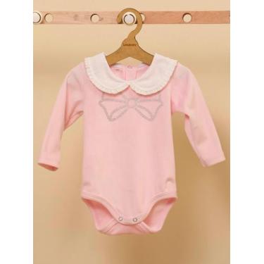 Imagem de Body Plush Laço Strass Bebê Menina Inverno LessaKids B9206, Rosa bebe,
