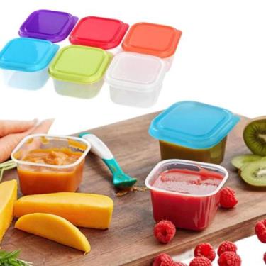 Imagem de Potes plásticos 80ml kit 8 unidades com tampa organizador de alimentos