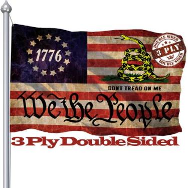 Imagem de Bandeira CLYTTE 1776 Don't Tread On Me 90x150cm frente e verso