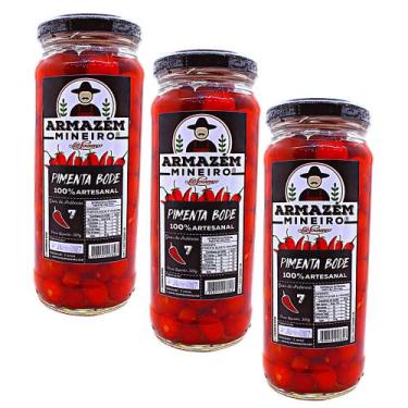 Imagem de Pimenta bode artesanal (vermelha) pote 300g armazem mineiro - kit 3 un