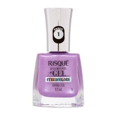 Imagem de Esmalte Risqué Diamond Gel Cybercolors Cor Euforia Lilás Metálico 9,5m