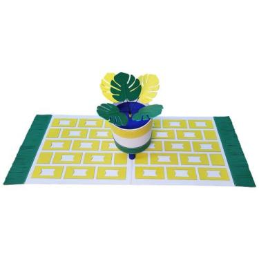 Imagem de Kit Decorativo Em Couro Caminho De Mesa E Cachepô Galvani, Verde e Ama