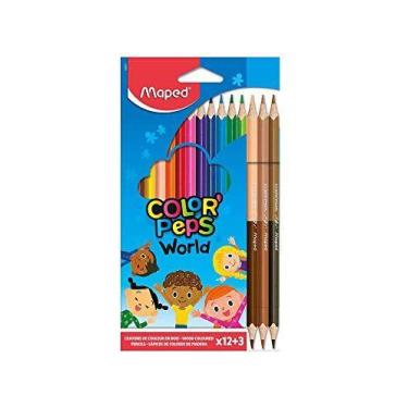 Imagem de Lapis De Cor Triangular Color Peps 12 Cores+3 Duo Pele - MAPED