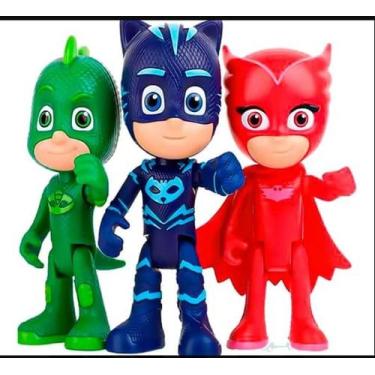 Imagem de Kit Bonecos Pjmasks Menino Gato Corujita Lagartixo - Pijamask