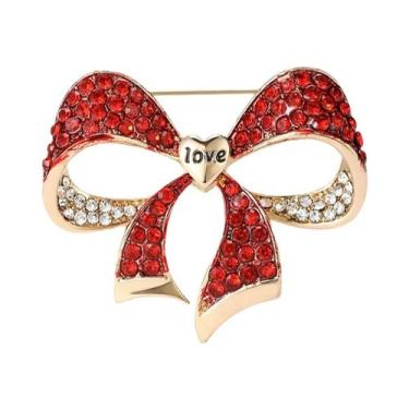 Imagem de Broche De Laço Com Pérolas E Strass Para Mulheres, Acessório De Joias 