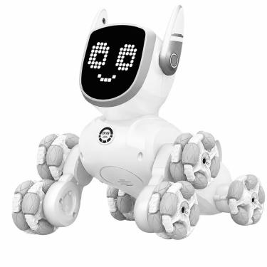 Imagem de Robô Cão Interativo Eletrônico Infantil Controle Remoto 2.4GHz Luzes LED Músicas Danças Branco Utimix