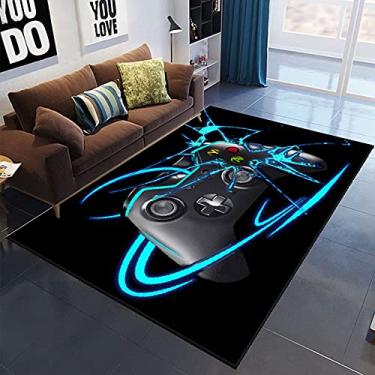 Imagem de Diumy Tapete para videogame, tapete para sala de jogos, tecido à mão de algodão e linho, fibra de poliéster, antiderrapante, desenho, controlador de jogos, tapete para sala de estar - B 40 x 60 cm
