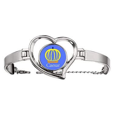 Imagem de N/A N/A Bracelete de tirania do imperador romano Caesar com pulseira de coração joia, medium, metal