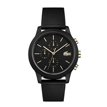 Imagem de Lacoste Relógio masculino TR90 de quartzo com pulseira de borracha, preto, 21 (modelo: 2011012), Preto, One size, Relógio de quartzo