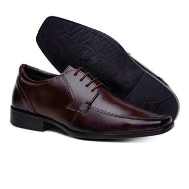 Imagem de Sapato Social Numeração Especial Masculino Quadrado Liso com Cadarço