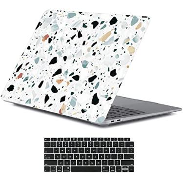 Imagem de LanBaiLan Capa protetora rígida para laptop, compatível com o novo MacBook Air de 13 polegadas 2020 2019 2018 versão A2337 M1 A2179 A1932 Retina Display com Touch ID e capa de teclado, padrão Terrazzo mármore