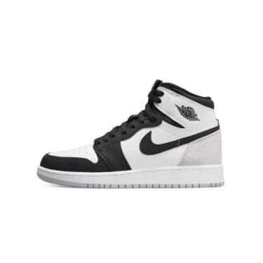 Imagem de Jordan Boy's Air Jordan 1 Retro High OG (Big Kid) White/Bleached Coral/Black/Grey Fog 4 Big Kid M