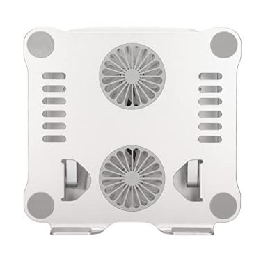 Imagem de Almofada de Resfriamento de Laptop ErgonôMica, EstáVel e EstáVel Com Dois Ventiladores para EscritóRio de Computador Prata