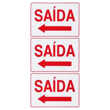 Imagem de Combo 3 Placas De Sinalização Saída Com Seta Para Esquerda 30x20 Acesso - S-212 F9e