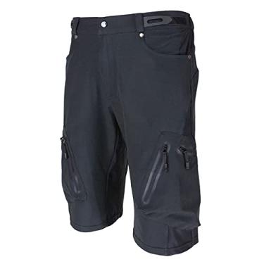 Imagem de Tingpai calções largos ciclismo bicicleta Bike MTB calças Shorts respirável solta forma Casual ao ar livre ciclismo Running roupas polia a Lyc com bolso com zíper
