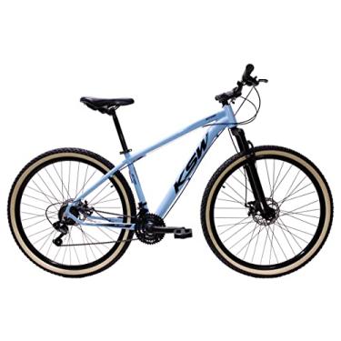 Bicicleta Aro 29 Ksw 24 Marchas Freio Hidráulico e Suspensão - Branco+Preto