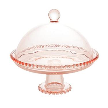 Imagem de Wolff PRATO CRISTAL C/PÉ E TAMPA PEARL 20x18CM ROSA