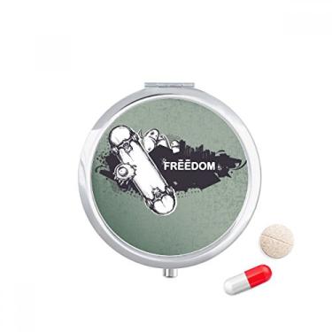 Imagem de Hip-Hop Freedom Skateboard Capa de comprimidos com estampa de monstro, dispensador de remédios