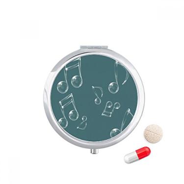 Imagem de Caixa de comprimidos com estampa de bolha para notação de música, caixa de armazenamento de medicamentos, dispensador de contêiner