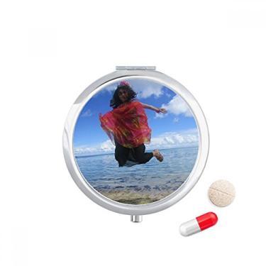 Imagem de Beach Wave — Caixa de armazenamento de medicamentos com bolso para comprimidos Ellie Yao Sea Jump Blue Sky