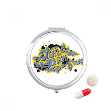 Imagem de Hip-Hop Caixa de comprimidos com estampa de caixa de rocha e rolo Caixa de armazenamento de medicamentos