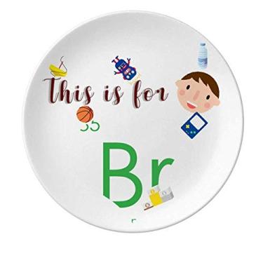 Imagem de Tabela de menstruação Elementos Químicos Elementos Halogênios Bromo Br Prato de Porcelana Jantar Redondo Prato Masculino