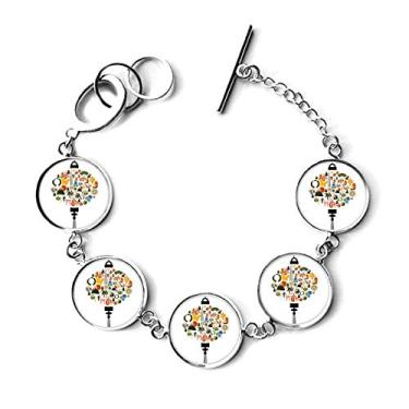 Imagem de DIYthinker Bracelete com pingente de borboleta Taiji de bule de chá de montanha