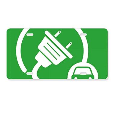 Imagem de DIYthinker Big Plug Energy Veículos Protege o meio ambiente Placa de carro Decoração de carro Acessório de aço inoxidável