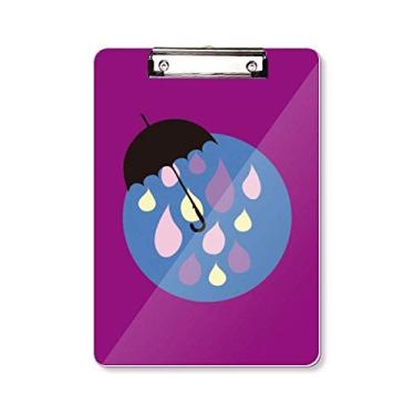 Imagem de Umbrella Cloud Rain Drip Weather Prancheta Pasta Bloco de Escrita Placa de Apoio A4