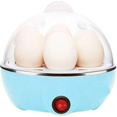Imagem de Cozedor Eletrico Vapor Cozinhar Ovos Egg Cooker 110v Azul