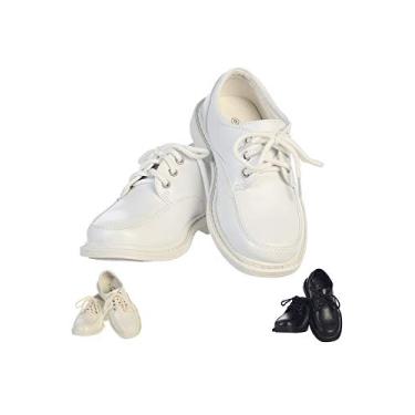 Imagem de Sapato social infantil masculino Lito – comunhão com cadarço – casamento, formatura, sapato fosco formal, Branco, 11 Toddler