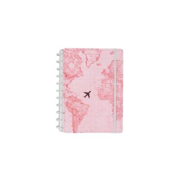 Imagem de Caderno Inteligente  By Gocase Mapa Mundi Rosa Tamanho Grande 80 Folhas