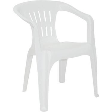 Imagem de Cadeira Plástica Tramontina Atalaia, Com Braço, Branca - 92210010