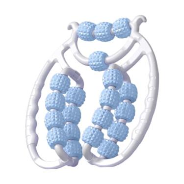 Imagem de Amagogo 20 rodas relaxam rolo de massagem, pontos de pressão braçadeira de rolo de massagem de perna, rolo de perna para tênis de braço, cotovelo, azul