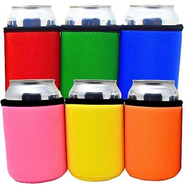 Imagem de TahoeBay Premium Can Sleeve - Panelas de cerveja de neoprene de 5 mm de espessura para latas - Coolers de bebida em branco, Multicor, 12oz, 6