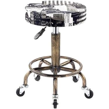 Imagem de Banqueta sobre rodas banqueta de cabeleireiro banco especial polia para salões de beleza barbearia cabeleireiro manicure corte de cabelo banco giratório confortável (cor: C) ShaoSu