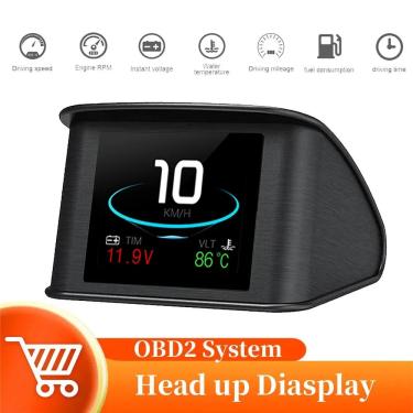 Imagem de HUD OBD2 GPS Headup Display para carro  medidor inteligente  velocidade digital  RPM  temperatura da