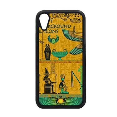 Imagem de Capa com padrão de arte de faraó do antigo Egito para iPhone XR para proteção de telefone Apple