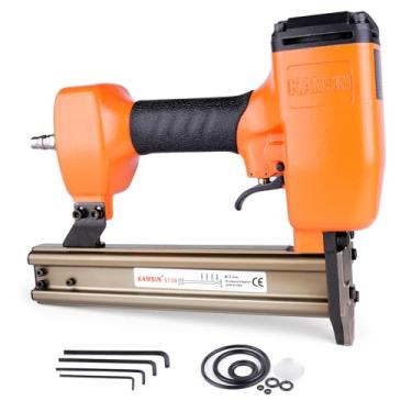 Imagem de KAMSIN ST38H Pregador de concreto pneumático calibre 14 com trava de segurança, 18 mm a 38 mm de comprimento da perna pistola de pregos em T de concreto resistente a ar, pistola de pregos Brad para