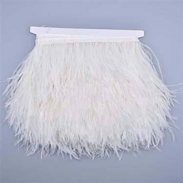 Imagem de 10 metros de penas de avestruz na fita 8-10 cm franja de saia em fita guarnições de penas de avestruz guarnições de costura cor 1