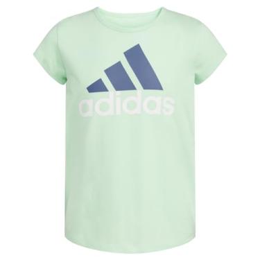 Imagem de adidas Camiseta feminina manga curta algodão gola redonda, Verde claro, M