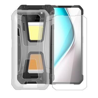 Imagem de AQGGIIXY Capa de telefone para Unihertz Tank 2 (6,8 polegadas) capa com 1 x película protetora de vidro temperado, TPU macio fino [à prova de choque X anti-amarelo] capa transparente, para Unihertz