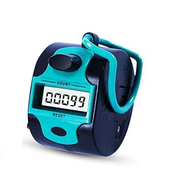 Imagem de Handy Tally Contador eletrônico Clicker Manual Digital Stitch Counters Anel de dedo mecânico Palma de 5 dígitos Display Contagem de números para linhas, pessoas, golfe, crochê, lapela e tricô